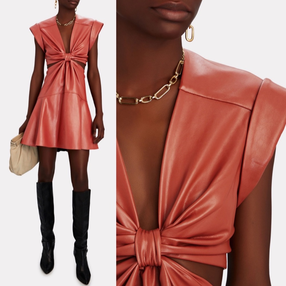 A.L.C. Terracotta Knotted Mini Dress